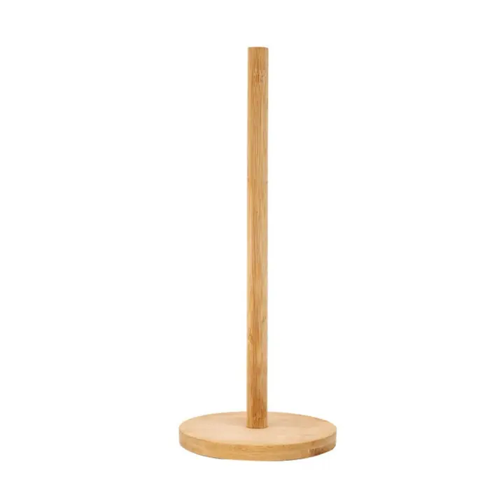 Base antideslizante, soporte para papel de cocina en rollo de madera, soporte de papel desechable Simple estable, soporte de pañuelos Vertical reutilizable para sala de estar - 1