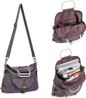 Mochila de lona para mujer, versátil y bolso de hombro a la moda, mochila cruzada multifuncional de estilo Retro para mujer - details 3