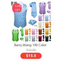 Chaleco de seda para hombre, Jacquard, verde, azul, rojo, dorado, rosa, corbata, pañuelo, conjunto de gemelos, chaqueta sin mangas de negocios para boda - details 4
