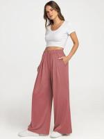 Pantalones de moda para mujer con cintura alta y piernas anchas sólidas para - details 12