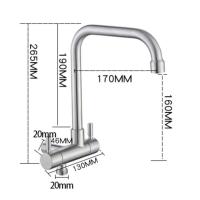 Grifo de Cocina Montado en la Pared de Acero Inoxidable Agua Fría, Apertura Rápida, Balcón, Lavandería, Piscina con Pelador y Bidet - details 1