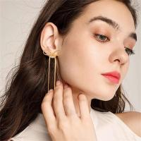 Pendientes largos de acero inoxidable con lazo para mujer coreana, oro, regalo de joyería, 1 par - details 2