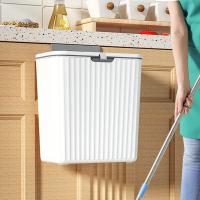 Cubo de basura de cocina montado en la pared, papelera colgante de gran capacidad con tapa para armario de baño, 7L - details 6