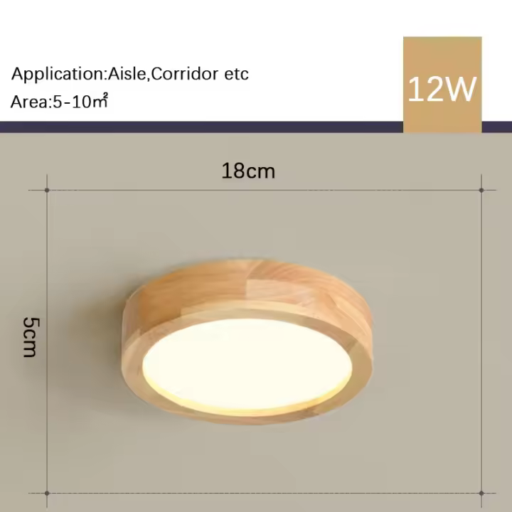 Lámpara Colgante de Ceiling de Madera Rústica Iluminación Natural para Dormitorio, Pasillo, Salón - 1