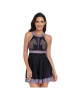 Traje de baño de una pieza nuevo 2025 para mujer, traje de baño de bikini con falda de malla de talla grande para deportes - details 5
