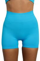 Novedad de verano, pantalones cortos deportivos para gimnasio y Yoga para mujer, pantalones cortos deportivos con estampado de silicona, pantalones cortos deportivos sin costuras con banda acanalada baja - details 5