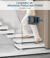 Aspiradora para alfombras PrettyCare PC808, aspiradora para tapicería con rociador de agua, 3 en 1, rocía/limpia/aspira, succión de 15 KPA, quitamanchas para mascotas/limpia autos, 30 minutos, con tanques de agua limpia/sucia, manguera de 1,4 m - details 1