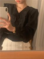 Blusa de verano para mujer, camisa de primavera, blusa para mujer, Blusas largas de gasa, informales, elegantes, Vintage, de manga larga, holgada de gran tamaño, blanca - details 30