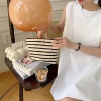 Bolsa de maquillaje a rayas de lona, ​​bolsa de lápiz labial de gran capacidad, bolsa de cosméticos, organizador de artículos de tocador, bolsa de almacenamiento, reorganización - details 19