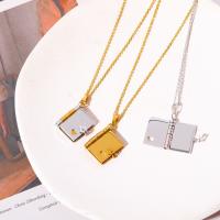 Collar con colgante de libro de pareja, cadena de suéter con forma de libro de amor personalizado, regalo - details 5