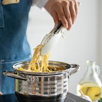 Pinzas de cocina de acero inoxidable, puntas de silicona y soporte, pinzas multiusos para barbacoa, pinzas antideslizantes para barbacoa, pinzas para cocinar - details 1