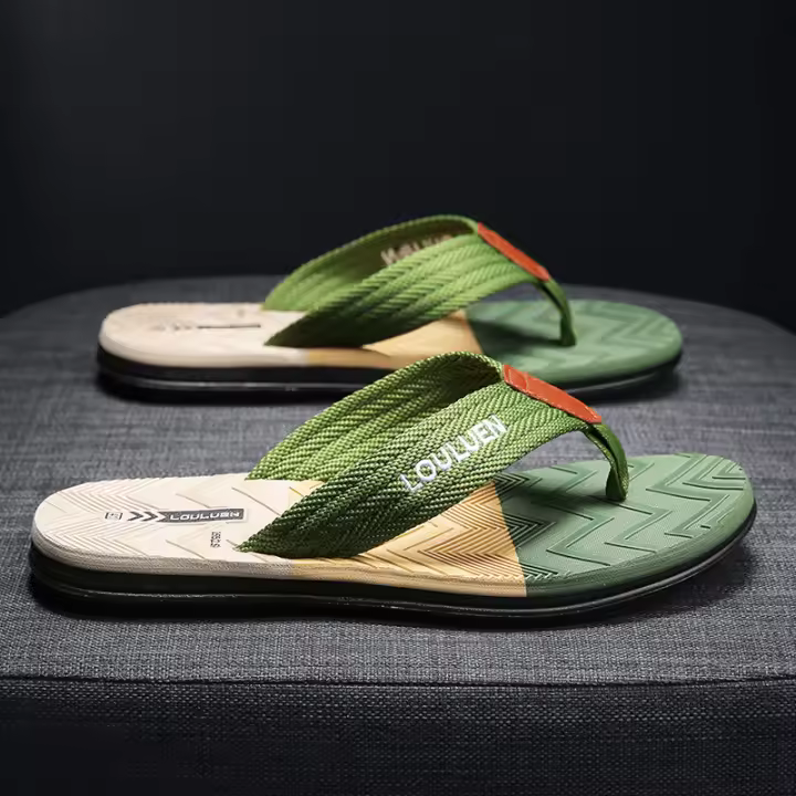Zapatillas de Verano para Hombres de Alta Gama Antideslizantes, Cómodas, Acabado Exterior de Desgaste - 1
