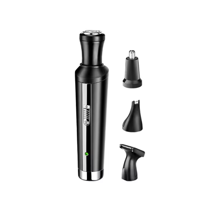Kemei-maquinilla de afeitar eléctrica 4 en 1 para hombre y mujer, Kit de aseo Facial portátil multifunción, afeitadora negra para barba y bigote - 1