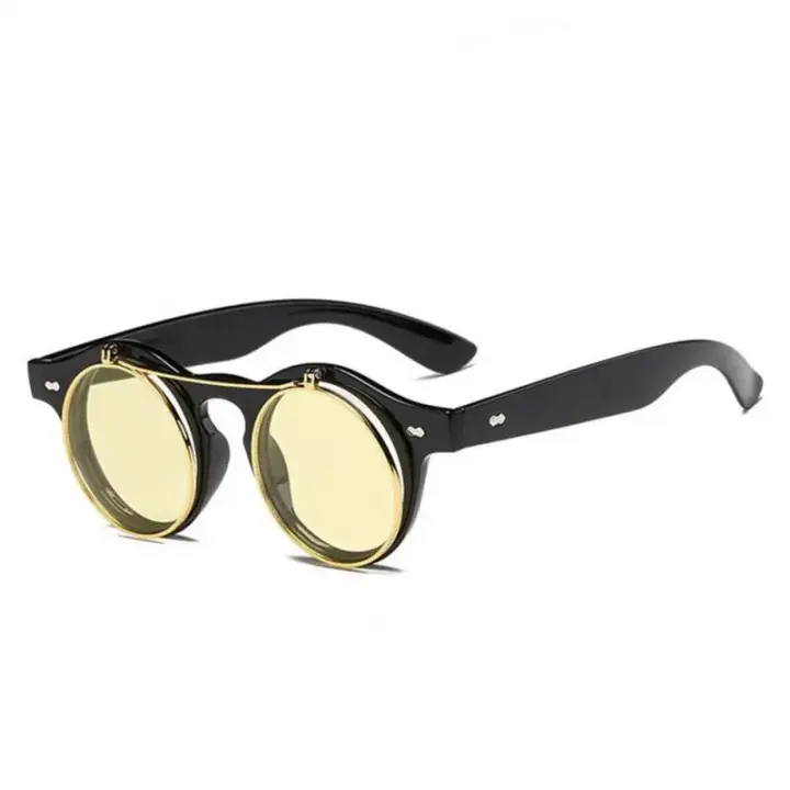 Retro Lid Hombres y Mujeres, Gafas de Sol Redondas con Montura Pequeña, Conducir, para Verano - 1