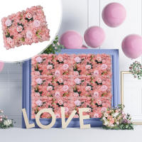 Panel de pared de flores artificiales, telón de fondo para decoración de boda, fiesta, evento, 24x16 pulgadas, paquete de 12 - details 0
