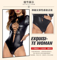 Cremallera abierta para club nocturno, ropa interior erótica de una pieza que muestra los senos - details 1