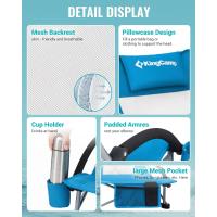 Silla de Playa Plegable Ligera Carga Max 180 kg Asiento Inferior con Respaldar Alto - details 13