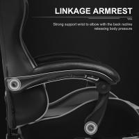 Silla Gaming con Masajeador Ergonómica Silla Gamer con Reposapiés Reposacabeza,Soporte Lumbar Silla Juego Ajustable en Altura con Asiento Giratorio para Oficina o Juegos Blanco - details 5