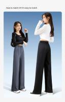 Pantalones Casuales de Pierna Ancha y Cintura Alta para Mujer Primavera-Verano 2025 - details 3