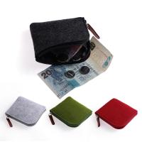 Mini monedero para hombre y mujer, billetera con Soporte para tarjeta de crédito y identificación, de fieltro de lana, barata - details 2