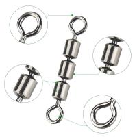 10 Uds. Giratorios de 3 rodillos de alta velocidad, alta resistencia a la tracción, conexión rápida, barril de pesca giratorio, Triple rodamiento, acero inoxidable - details 1