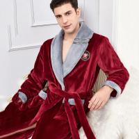 Bata gruesa de franela para hombre, Kimono de baño, camisón cálido, lencería íntima, ropa de casa de talla grande, Otoño e Invierno - details 5