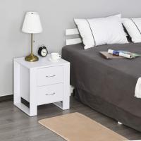 2 Cajones Patas y Base Elevada para Dormitorio Mesa Lateral para Sala de Estar Estilo Moderno 48x39x54 cm Roble - details 10