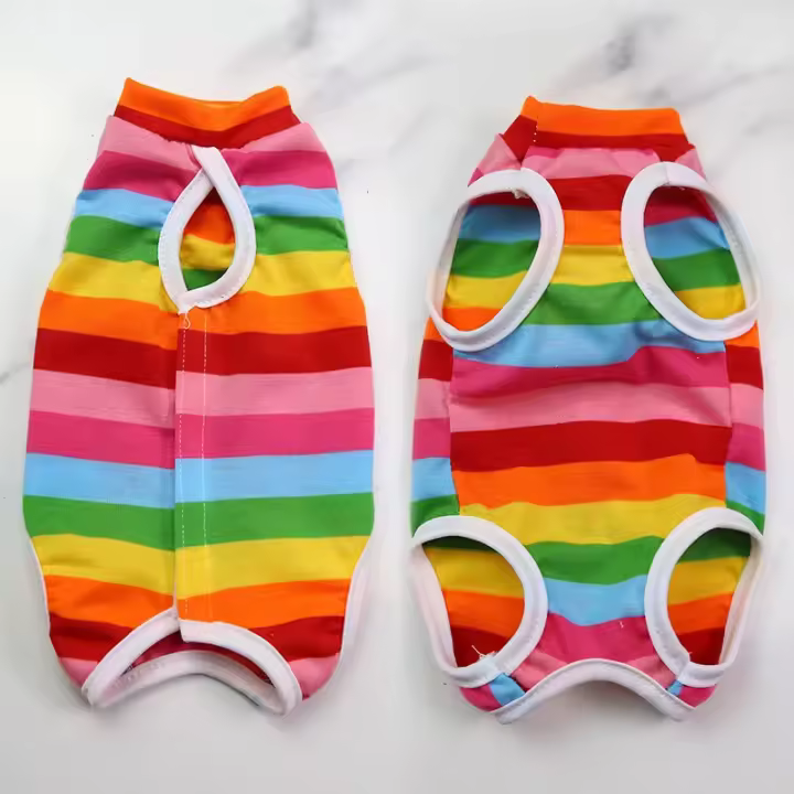 Traje de Recuperación Estéril para Gatos y Perros Pequeños Estampado Lindo Vestido para Mascotas Después de la Cirugía - 1