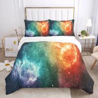Juego de Ropa de Cama con Cubierta de Edredón 3D Universo Psicédelico con Cierre de Cremallera Comforter de Poliéster para Cama Doble Queen - details 12