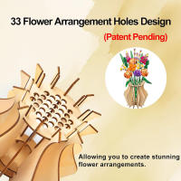 Florero de rompecabezas creativo DIY para ramo de flores, juego de bloques de construcción de madera, juguetes, decoración del hogar - details 3