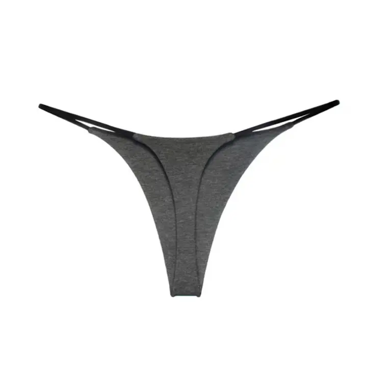 Bikini de algodón de talla grande sexy, bragas finas con tiras S-XL, tangas, ropa interior - 1