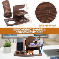 día del padre,Regalo para Hombres Giratorio Soporte de Carga de Madera para teléfonos móviles Carteras Seres Queridos ya Sea por su Aniversariodía Festivo o Solo como un Presente (Negro) - details 3