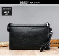 Bolso de mano de negocios con diseño de marca a la moda, bolsos tipo sobre de cuero PU de alta calidad, cartera de viaje informal para hombre, bolsillo para teléfono móvil - details 3