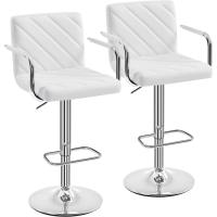 Juego de 2 Taburetes de Bar Altura Ajustable 92-113,5cm Sillas de Bar Asientos Giratorios Diseño Moderno Taburetes Altos Negro - details 17