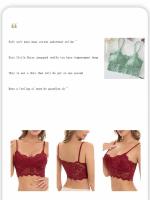Top de Encaje Cómodo Lencería Sin Cable con Diseño Hueco para Mujeres 2pcs de Ropa Interior Sexy de Color Sólido - details 2