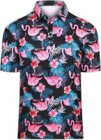 Camisetas de golf de manga corta con estampado 3D de Flamenco para hombre y mujer, polo callejero de moda, Hawaii Beach, camisetas nuevas - details 7