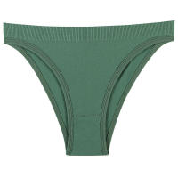 Tanga de algodón acanalado sin costuras para mujer, bragas de Bikini de cintura baja simples, ropa interior deportiva para niñas - details 23