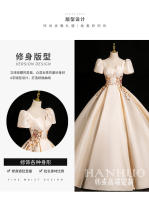 Elegante Vestido de Satén Francés para Mujeres Ideal para Bodas, Reuniones Anuales, Actuaciones de Arte Moda de Alta Sensación - details 1