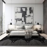 Alfombra de salón bohemia a rayas, resistente a las manchas, para sala de estar, cocina, dormitorio, comedor, oficina en casa - details 21
