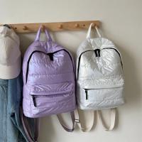 Mochila de plumón liso, mochila acolchada de gran capacidad, mochila escolar para estudiantes adolescentes, mochila multibolsillo, mochila versátil de algodón acolchada - details 2