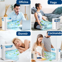 Enfriador de aire USB pequeño, mini enfriador de aire, aire acondicionado personal de 3 velocidades, 700 ml, tanque de agua grande - details 7