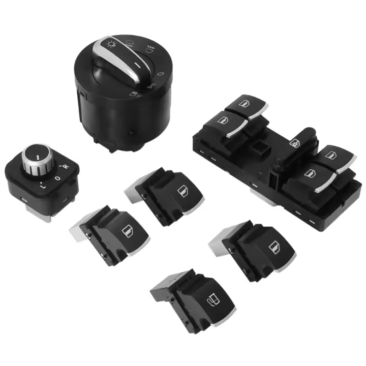 Juego de interruptores de Gas y combustible para Faro de ventana, para Golf Mk 5 6 Jetta, Passat Tiguan, 7 unidades - 1