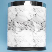 Cubo de basura con patrón de mármol, papelera de 10l, diámetro de 23Cm, altura de 27Cm, para sala de estar, baño, cocina - details 7