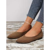 Nuevos Zapatos planos con punta puntiaguda para oficina, barco, Color sólido, tejidos, sin cordones, zapatillas De Ballet informales, mocasines para Mujer, Zapatos De Mujer - details 29