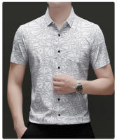 NOVEDAD DE VERANO 2025, camisa elástica estampada de manga corta informal versátil para hombre - details 5