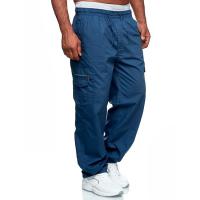 Pantalones casuales sueltos rectos con múltiples bolsillos para hombre, pantalones - details 6