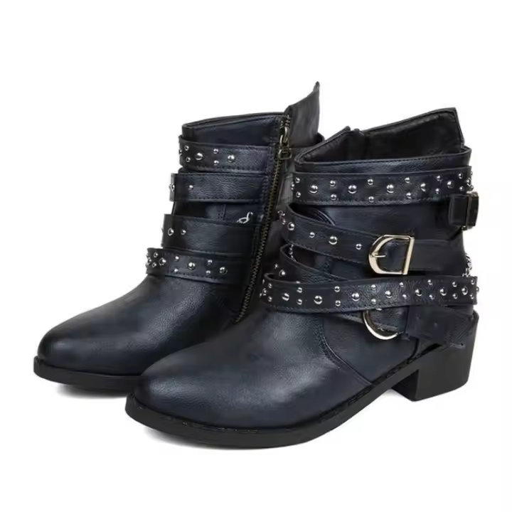 Botas Martin a la moda para mujer, botas cortas con tacones bajos, zapatos para mujer - 1