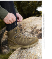 Botas de entrenamiento de combate tácticas para hombre, zapatos de senderismo de respuesta rápida antidesgaste para acampar al aire libre, zapatillas de pesca y caza - details 21