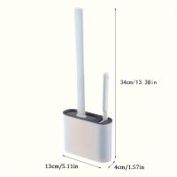 Cepillo De Limpieza De Inodoro De Silicona, 1 ud., Cepillo De Inodoro Montado En La Pared Sin Perforaciones Con Caja D - details 5