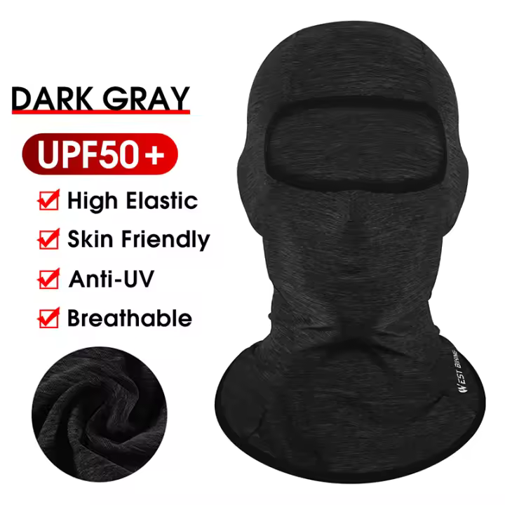 WEST BIKING-mascarilla facial Anti-UV para hombre y mujer, gorro transpirable para ciclismo, deporte, correr, pesca, máscara completa para la cabeza - 1